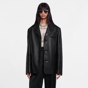 NEW Nanushka Rox oversized vegan leather blazer